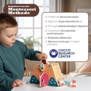 Jucarie din lemn Chicco Fuchsbau cu 3 figurine, activitati Montessori, pentru copii de la 2 ani - Img 4