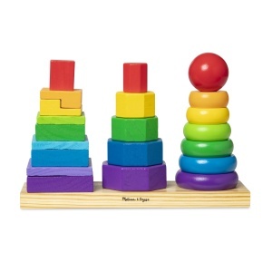 Jucarie din lemn Melissa Doug - Set 25 piese, forme geometrice, pentru copii 2