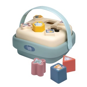 Jucarie educativa Smoby Cos de forme cu 8 blocuri colorate, transportabil