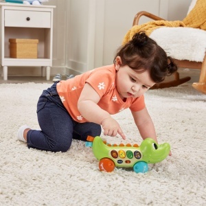 Jucarie interactiva VTech - Krokodil cu muzica, 4 butoane colorate, pentru 6-36 luni - Img 5