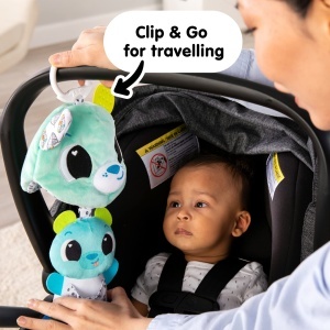 Jucarie multifunctionala Lamaze 3-in-1 Clip Go Bear albastru pentru copii 0-24 luni - Img 4