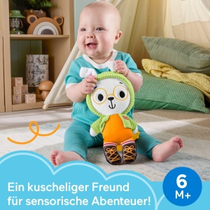 Jucarie pentru bebelusi Fisher-Price Camping JLB87 iepuras cu inel dentitie si activitati senzoriale - Img 2