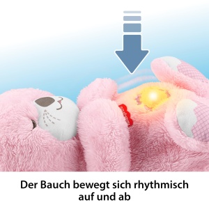 Jucarie Plus Fisher-Price Schlummer-Otter, Portabila, Roz, cu Muzica si Lumini - Img 3
