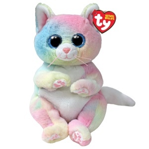 Jucarie Plush Ty Beanie Bellies - Jenny, Multicolor, 20 cm, Ochi Albastri