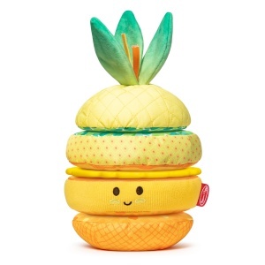 Jucarie senzoriala pentru bebelusi Melissa Doug, Ananas, 6-12 luni, 5 piese, texturi si sunete