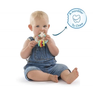 Jucarie zornaitoare si inel gingival Sophie la Girafe, multicolor, 4 forme geometrice - Img 5