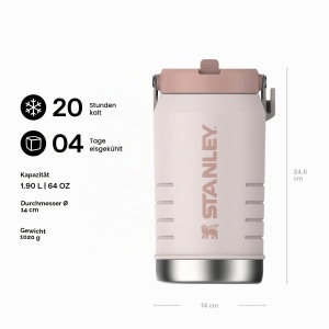 Jug cu capacitate de 1.9L Stanley IceFlow 2.0 - Quartz Roz, cu sticla reutilizabila - Img 2