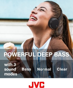 JVC HA-Z37W-B - Casti Bluetooth, Bas profund, 3 moduri de sunet (Bas/Clar/Normal), 35 de ore de viata a bateriei, Design usor si pliabil, Functie multipunct, Bluetooth 5.2, (Negru) - Img 2