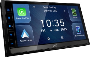 JVC KW-M785DBW - Receptor AV Digital Media de 17,3 cm (6,8") cu CarPlay fara fir si Android Auto (4x50W, DAB+/UKW, BT, 3X Pre-Out 2,5V, USB, iPod/iPhone Control) - Img 1