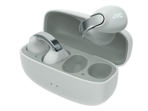 JVC NEARPHONES HA-NP1T-H - Casti True Wireless cu design bijuterie, potrivire confortabila, incarcare rapida, conexiune multipunct, Bluetooth 5.3, durata de viata a bateriei de 24 de ore, aplicatie - (gri gheata)