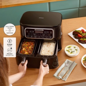 Karaca Air Cook Duo 8 Litri Airfryer Starlight Tehnologie Duo Tech - Img 3