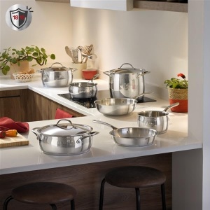 Kasserolle Lagostina Orchestra din inox 1810, 20 cm, 3-laguri, design elegant - Img 4