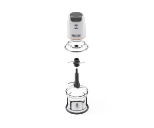 Kenwood EasyChop CHP61.000WH, tocator cu patru lame, bol 0,5 L, actionare sub presiune, 2 viteze, inel antiderapant, poate fi spalat in masina de spalat vase, spargator de gheata, 500 W, alb - Img 3