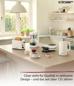 Kettle electric Cloer 4321, 1.5L, 1500W, inox, alb - Img 7