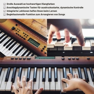 Keyboard digital Yamaha PSR-E360DW, 61 taste, culoare nuc inchis - Img 3