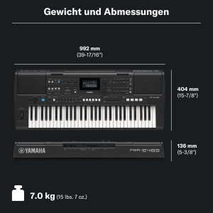 Keyboard YAMAHA PSR-E483 cu 61 de taste, 860 de sunete, negru - Img 3