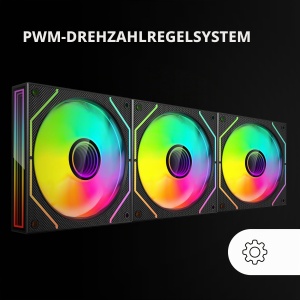 Kit ventilatoare MARS GAMING MF-3DPROKIT, 3x 120mm, iluminare ARGB, negru - Img 4