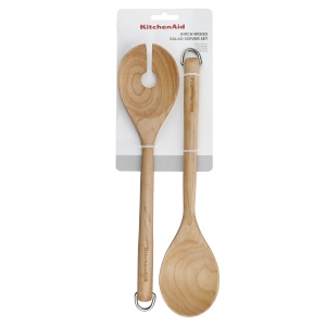 KitchenAid Set Tacamuri Salata Birkenholz Cu Carlig Inox