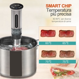 KitchenBoss Sous Vide G310 Argintiu IPX7 Rezistent la Apa Control Precizie 40-90degC - Img 6