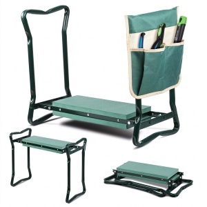 Kniebank VOUNOT 2in1 pentru gradinarit, verde, 150 kg