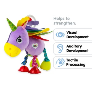 Lamaze Ella Unicorn Jucarie Bebelusi Roz Clip Go cu Beisor si Sunete - Img 2