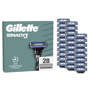 Lame de ras Gillette Mach3 pentru barbati set 28 rezerve cu strat de alunecare si protectie impotriva iritatiilor