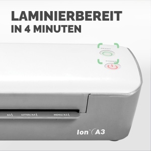 Laminator A3 Fellowes Ion - 125 microni, 10 folii incluse, usor de utilizat - Img 3