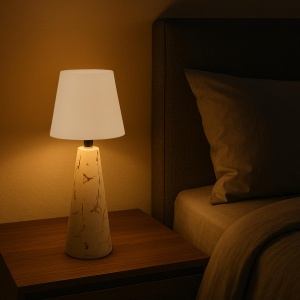 Lampa de birou Beper MARBLE, design marmorat cu detalii aurii, 3 lumini, acumulator 36h - Img 5