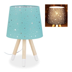 Lampa de birou pentru copii Relaxdays, mint, cu model stele, 40 cm