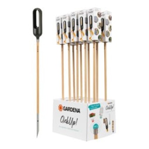 Lampa de gradina Gardena ClickUp, 117 cm, din lemn de larice, inox