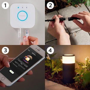 Lampa de gradina Philips Hue Calla, 590lm, dimabila, neagra - Img 2
