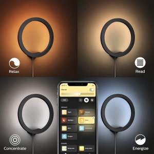 Lampa de perete Philips Hue Sana, neagra, dimabila, 16 milioane de culori - Img 4