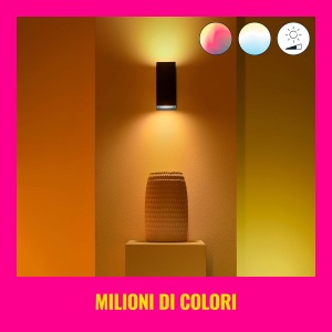 Lampa de perete WiZ Up&Down Tunable White & Color, reglabila, 16 milioane de culori, control inteligent prin aplicatie/voce prin WLAN, negru - Img 5
