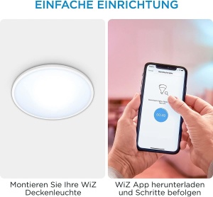 Lampa de tavan LED WiZ Tunable White Superslim, 16 W, 292 mm, alba - Img 6