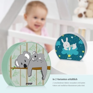 Lampa de veghe Reer MyBabyLight Koala LED siguranta pentru copii gri deschis - Img 5