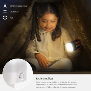 Lampa de veghe reer SleepLight 2in1 LED senzor automat gri deschis - Img 2