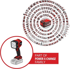 Lampa fara fir Einhell TC-CL 18/350 Li-Solo Power X-Change (18 V, 350 lm, 7000 K, distanta fascicul de 30 m, cap de lumina pivotant, lumina LED de inalta calitate, fara baterie) - Img 2