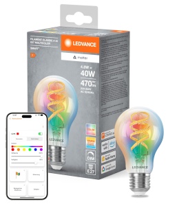 Lampa LED cu tehnologie Matter LEDVANCE SMART, E27, 4.8W, 470lm, Alb