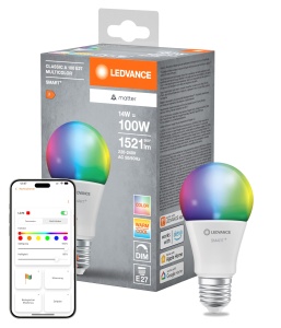 Lampa LED cu tehnologie SMART LEDVANCE, 14W, 1521lm, E27, alb mat