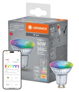 Lampa LED cu WiFi LEDVANCE GU10, 5W, RGBW, dimabila