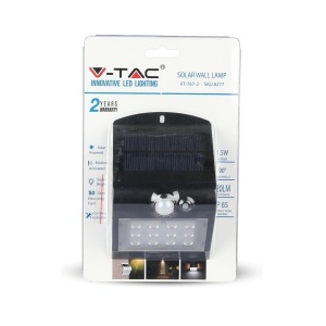 Lampa LED de perete V-TAC VT-767-2, 1,5 W, cu solarpanel, neagra - Img 6