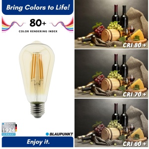 Lampa LED E27 Blaupunkt ST64 8W, 806 Lumen, Culoare Aurie - Img 4