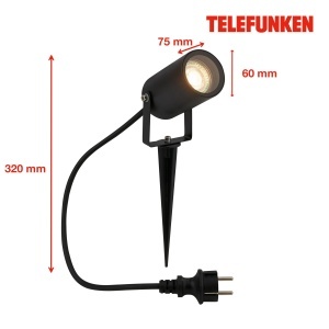 Lampa LED Exterioara TELEFUNKEN, 7W, Neagra, cu Protectie IP65 - Img 6
