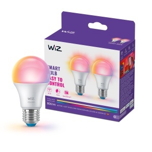 Lampa LED Inteligenta WiZ A60, E27, 806 Lumen, Dimabila, 2200-6500 K, 2 Buc