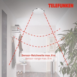 Lampa LED TELEFUNKEN cu senzor de miscare, 16W, 1500 Lumen, AlbChrom, 29cm - Img 3