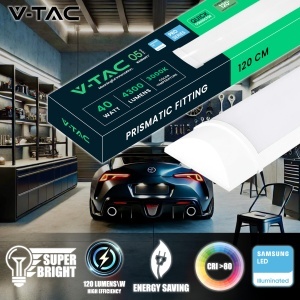 Lampa LED V-TAC 2x 120 CM 40W cu Chip Samsung, 4300 Lumen, 3000K - Img 2