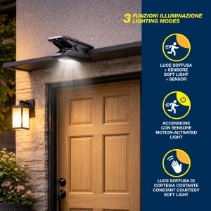 Lampa Solara BEPER P207ILO003 cu Senor de Miscare, 3 Moduri de Iluminare, IP65 - Img 4
