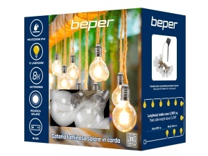 Lampa solara decorativa Beper P207ILO500, 10 LED-uri, IP44, 3.7 metri, stil vintage - Img 8