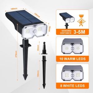 Lampa solara GRIFEMA 2er Set, 3000 K, 1200 mAh, IPX65 - Img 7