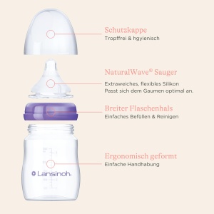 Lansinoh Babyflasche 240 ml NaturalWave Anti-Colic Design compact - Img 7